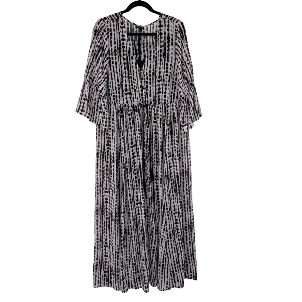 Torrid Purple And Black Chiffon Maxi Dress